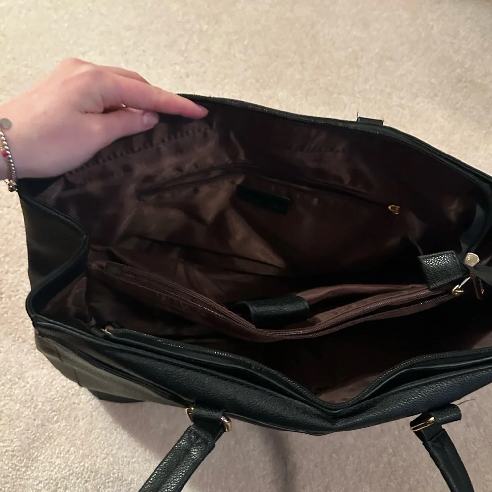 Black Leather Tote Bag - Picture 2 of 5